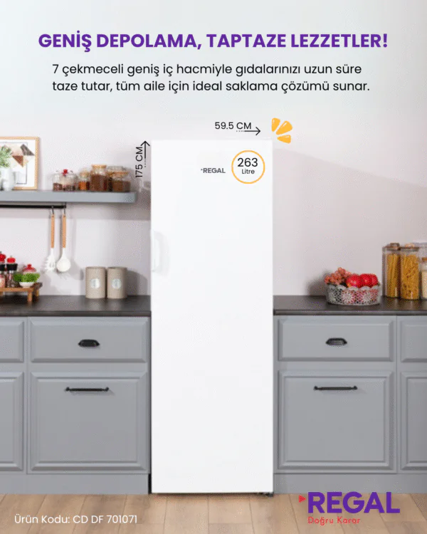 REGAL CD DF 701071 7 Çekmeceli Derin Dondurucu