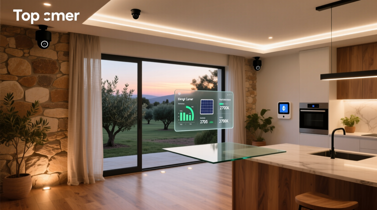 Akıllı ev teknolojileri ile donatılmış modern Kıbrıs evi