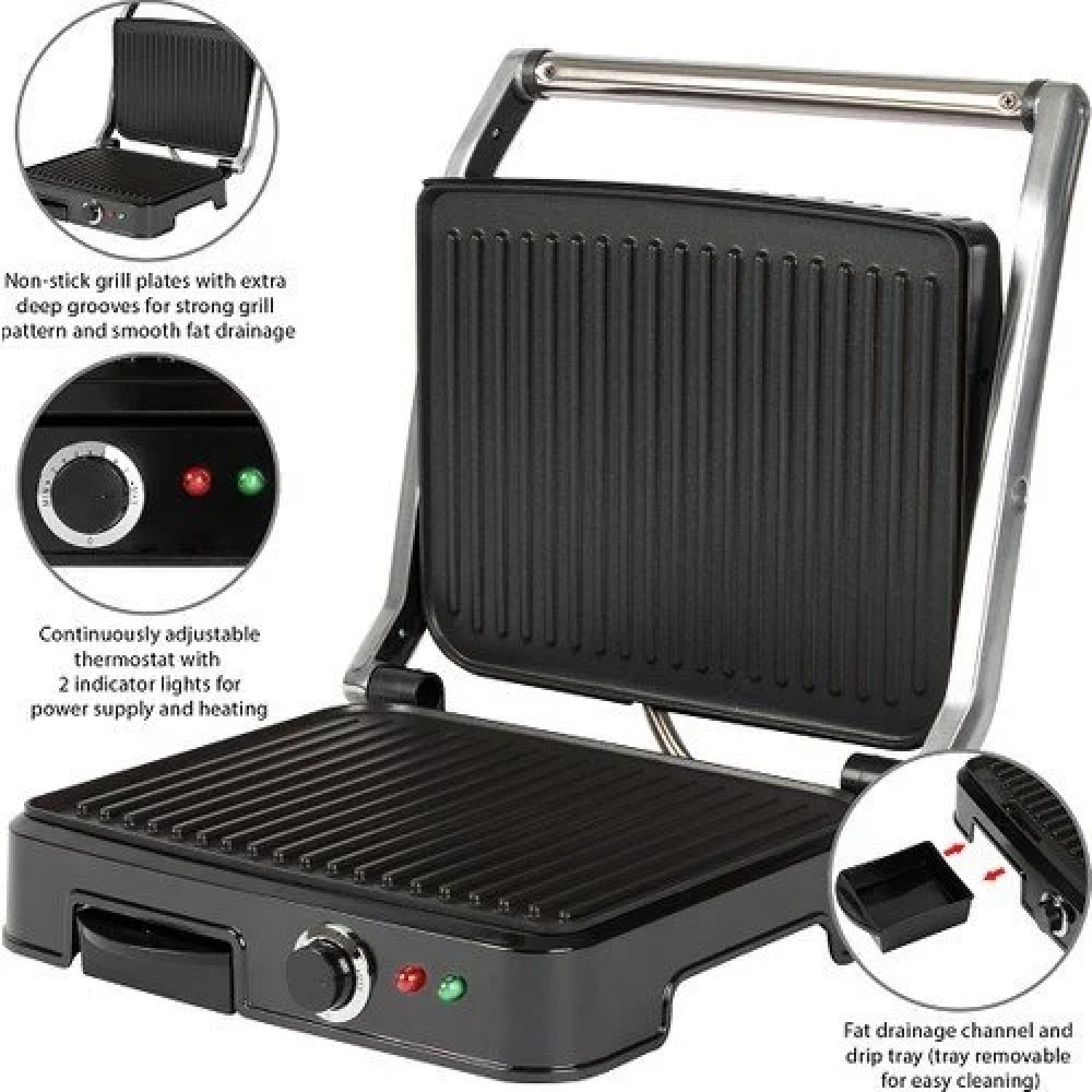 110000057741784_min Clatronic Büyük Gril / Tost Makinesi - Görsel 2