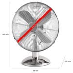 ProfiCare Metal Masaüstü Vantilatör 25cm (Sessiz Çalışma) - Image 3