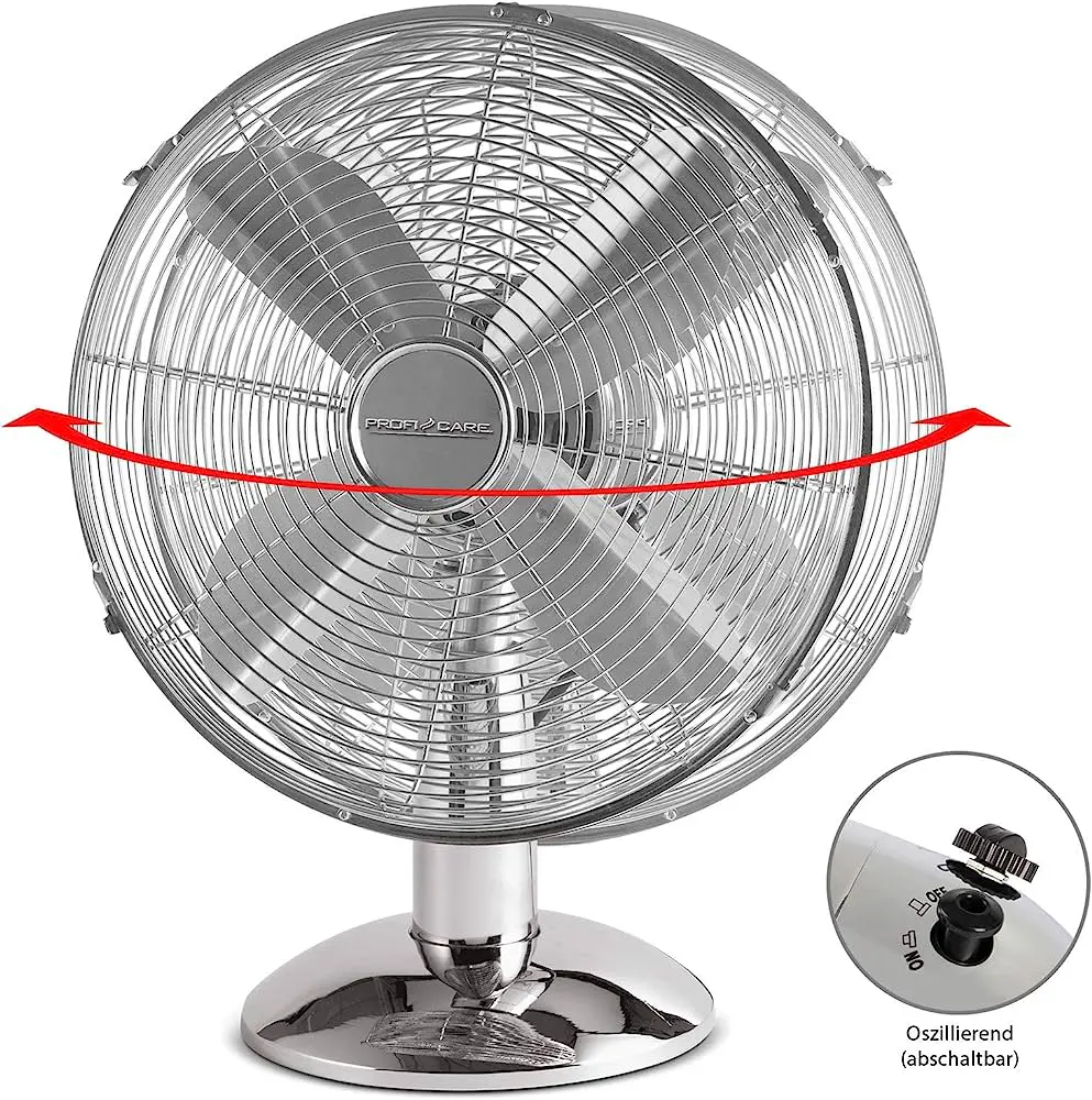 ProfiCare Metal Masaüstü Vantilatör 25cm (Sessiz Çalışma) - Görsel 2