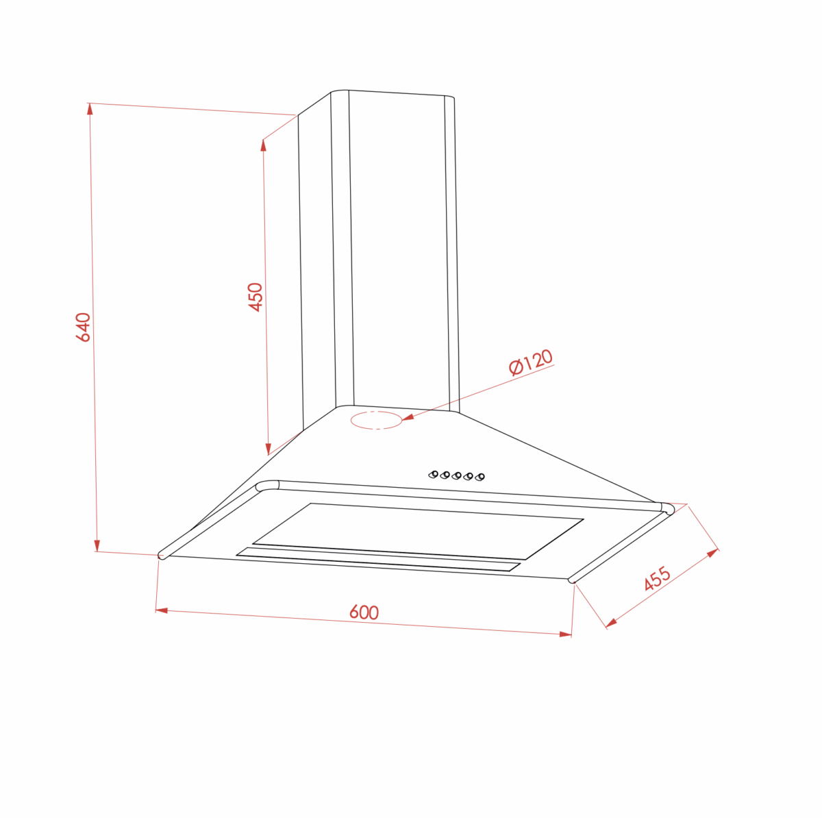 Elleti Rustik Siyah Davlumbaz Bronz Çita 60cm - Görsel 2