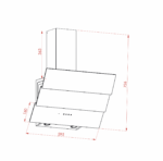 Elleti Beyaz Açılı 3 Cam Davlumbaz 60 cm. - Görsel 2