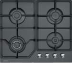 Elleti Siyah Cam Ocak 4 Gazlı (1 WOK Dahil)