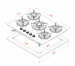 Elleti Inox 5 Göz Ankastre Ocak 70cm. - Image 2