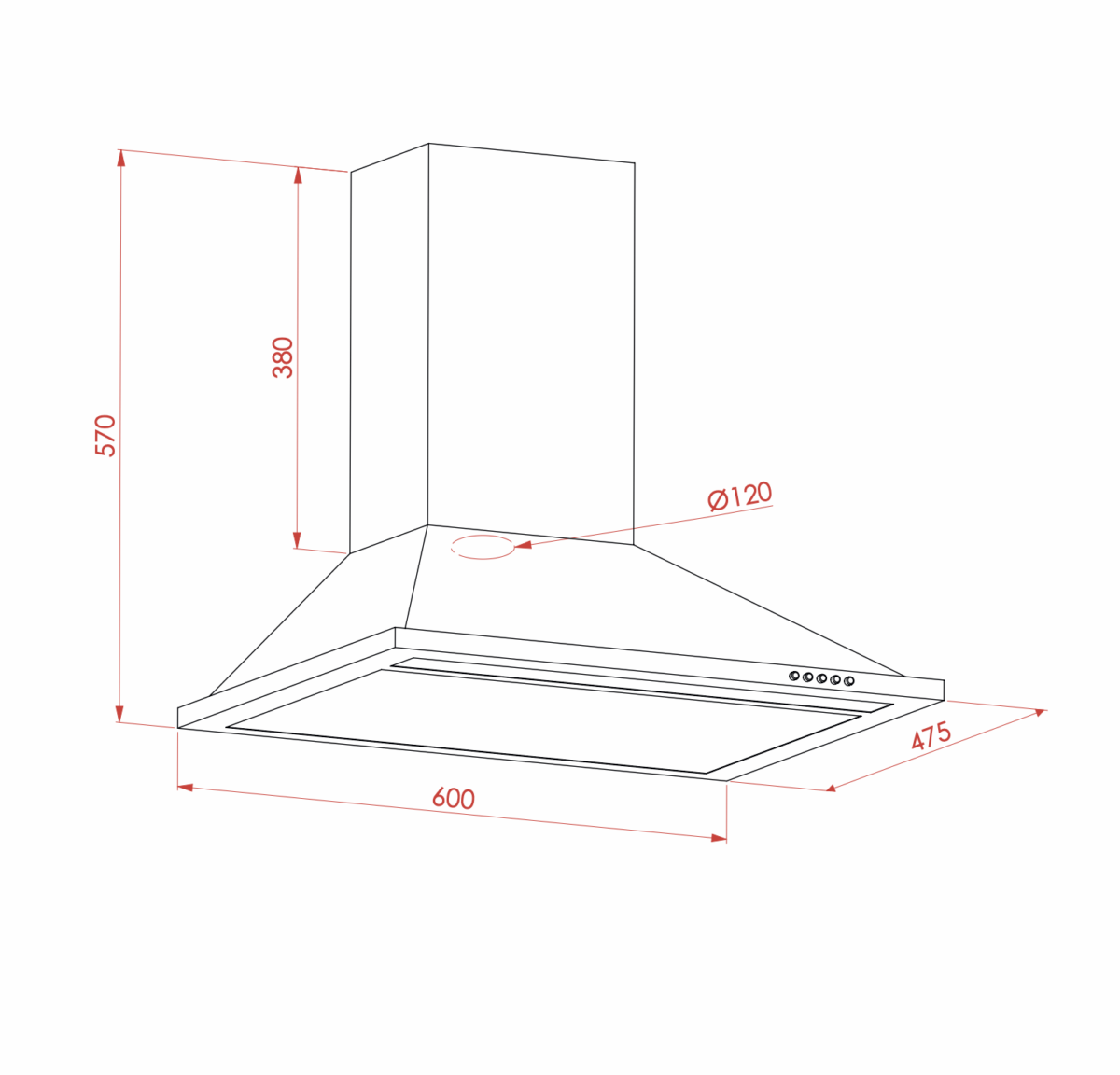 Elleti Prizma Inox Davlumbaz 60 cm. - Görsel 2
