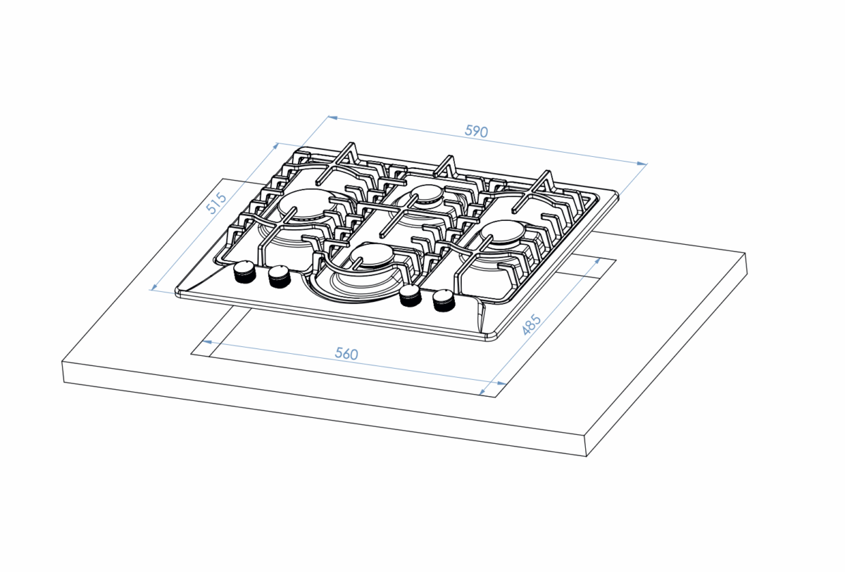 Elleti Bej Emaye Rustik Ocak 4 Gazlı - Görsel 2