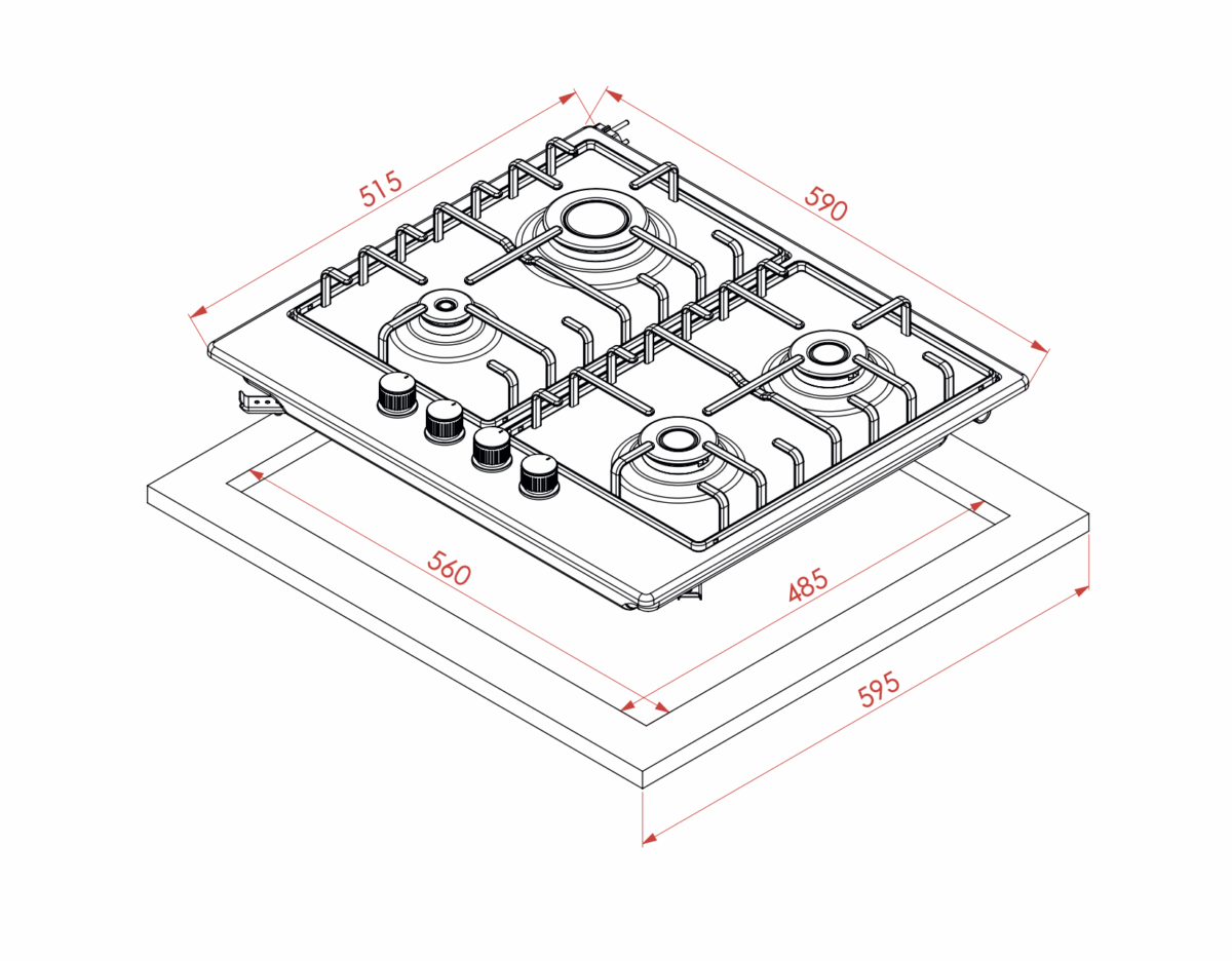 Elleti Beyaz Emaye Ocak 4 Gazlı - Görsel 2