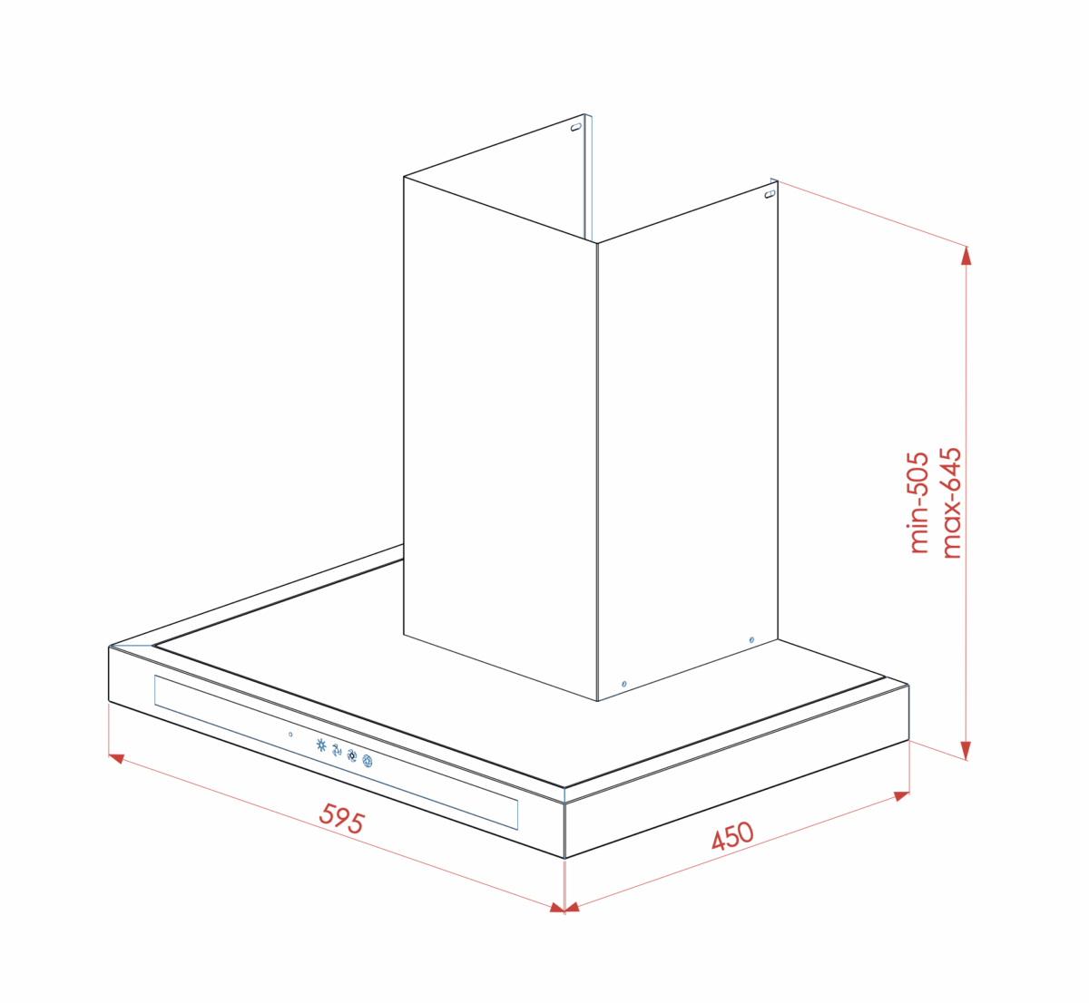 Elleti Inox T Tipi Davlumbaz 60 cm. - Görsel 2