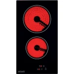 Elleti Siyah Vitroseramik Cam Ocak 2 Bölgeli Elektrikli