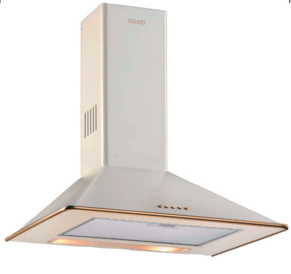 Elleti Rustik Krem Davlumbaz Bronz Çita 60cm