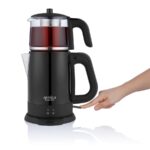 Arnica Demli Stil Cam Çay Makinesi Siyah