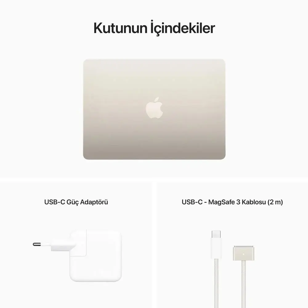 Apple MacBook Air 13.6" M2 8CPU 8GPU 8GB 256GB SSD Starlight - Görsel 8