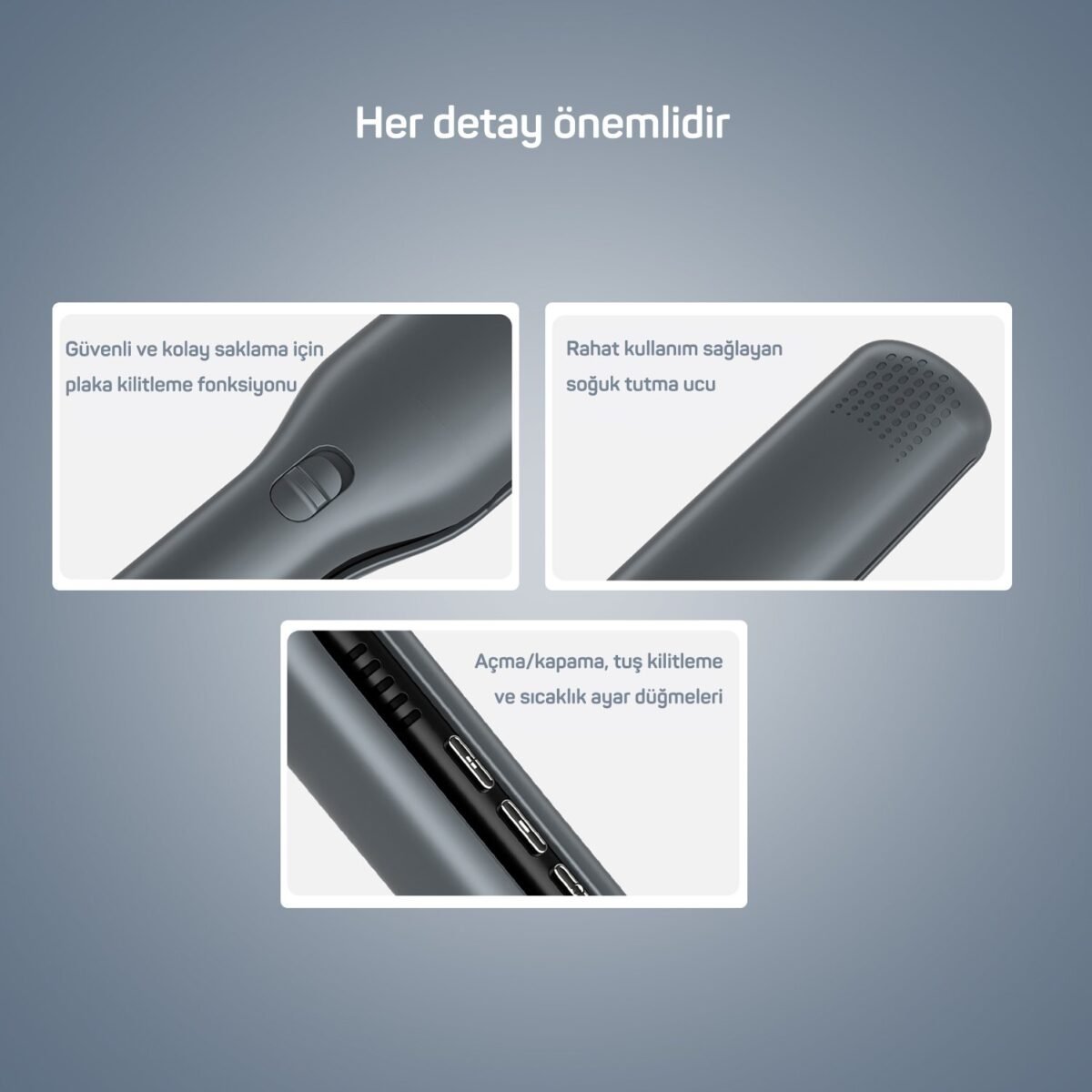 AR5078 Trendcare Geniş Saç Düzleştirici - Antrasit