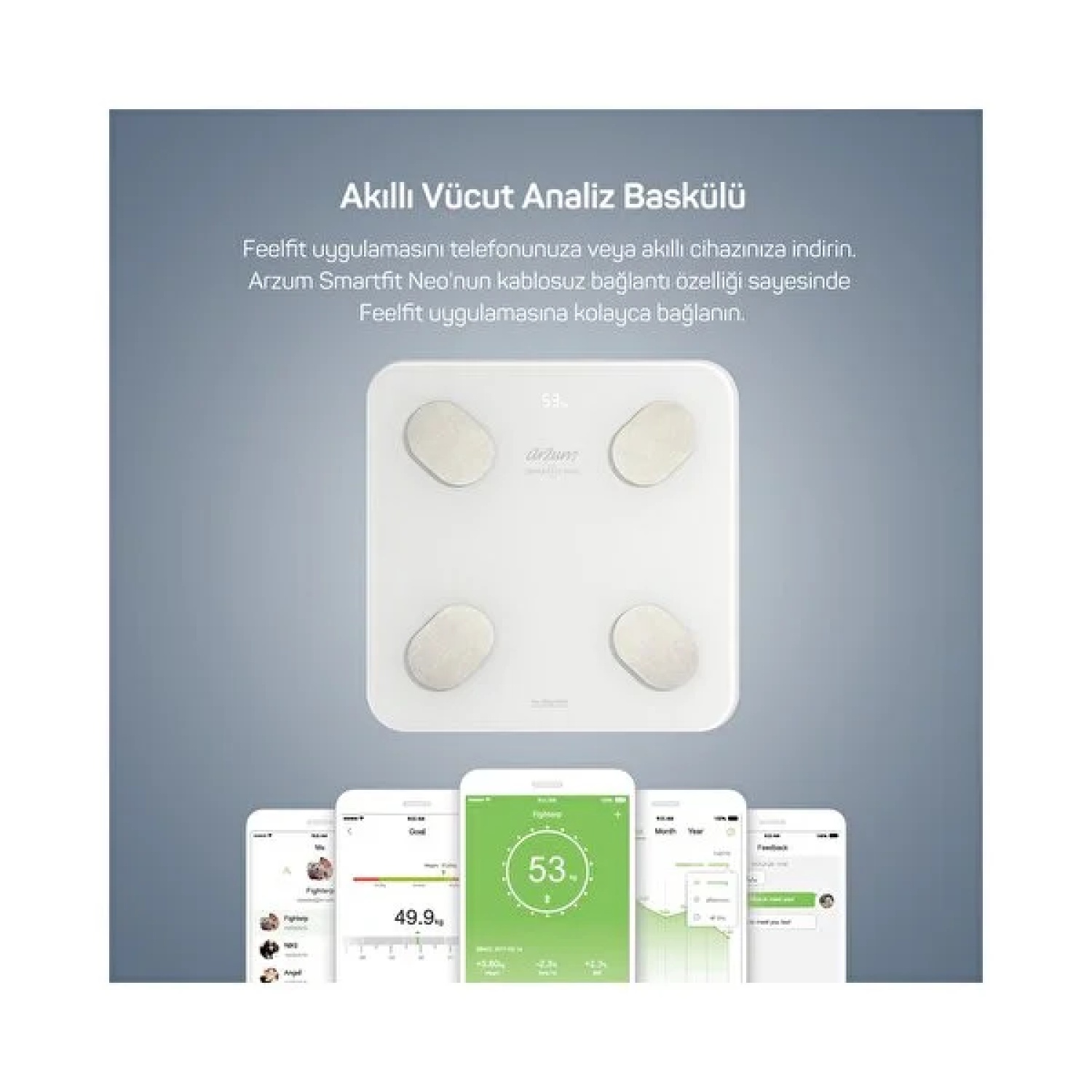 ARZUM SMARTFİT NEO AKILLI ANALİZ BASKÜLÜ