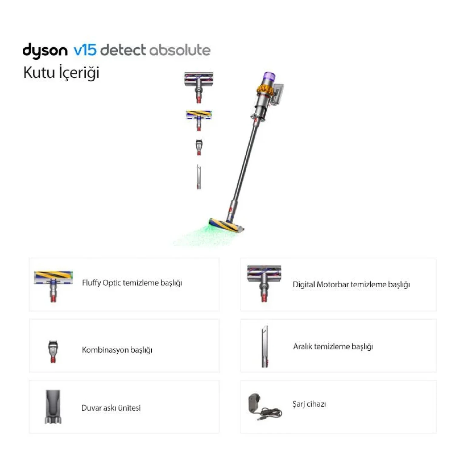 Dyson V15 Detect Absolute Kablosuz Süpürge - Görsel 3