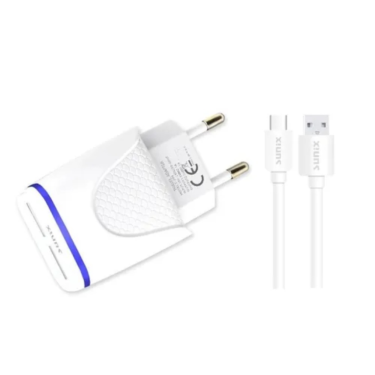 Sunix S-209 Type-C 2.1A Çift Giriş Hızlı Şarj Adaptör