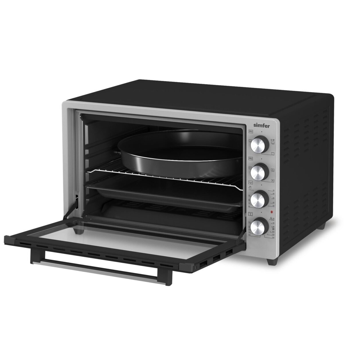 Simfer 7033 İnox Gri 70 Litre Pro Turbo Midi/Mini Fırın, 2000W - Image 3