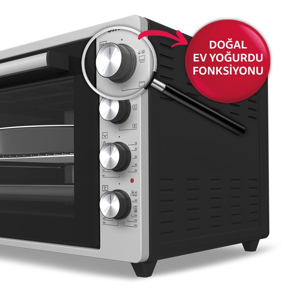 Simfer 7033 İnox Gri 70 Litre Pro Turbo Midi/Mini Fırın, 2000W - Image 4