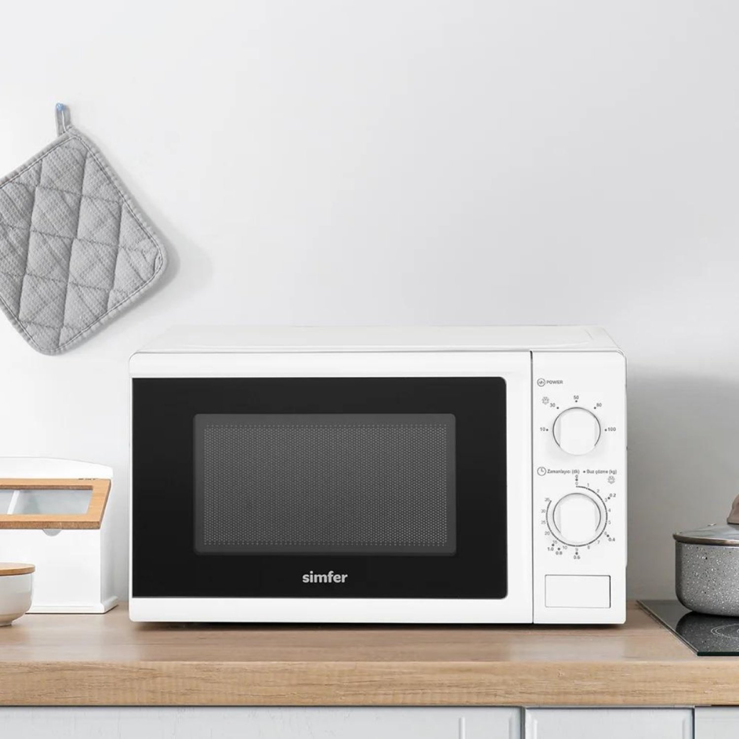 Simfer SK 4601 Mekanik Mikrodalga Fırın, 700W, 20 Litre, Beyaz - Görsel 3