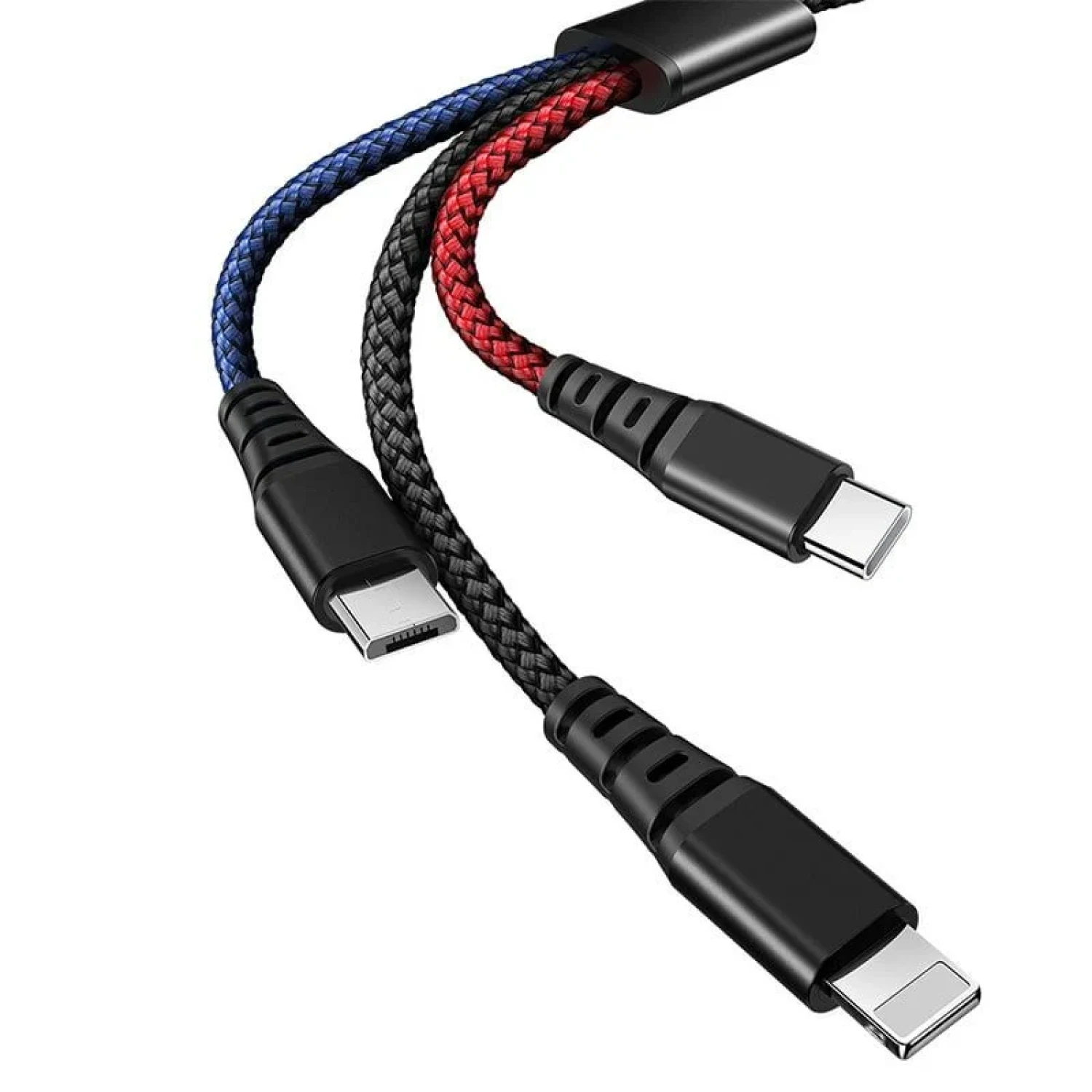 CA-6220 3 in 1 USB-A to Type-C - Lightning - Micro USB Data - Hızlı Şarj Kablosu 1.2M - Görsel 2