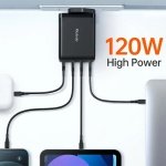 GaN 120W High Power 4 Ports CH-0761 Type-C to Type-C Kablolu Hızlı Şarj Adaptörü - Görsel 3