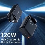 GaN 120W High Power 4 Ports CH-0761 Type-C to Type-C Kablolu Hızlı Şarj Adaptörü - Görsel 4