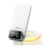 CH-1610 - Masa Başı Kablosuz Şarj Standı + Alarm + Gece Işığı