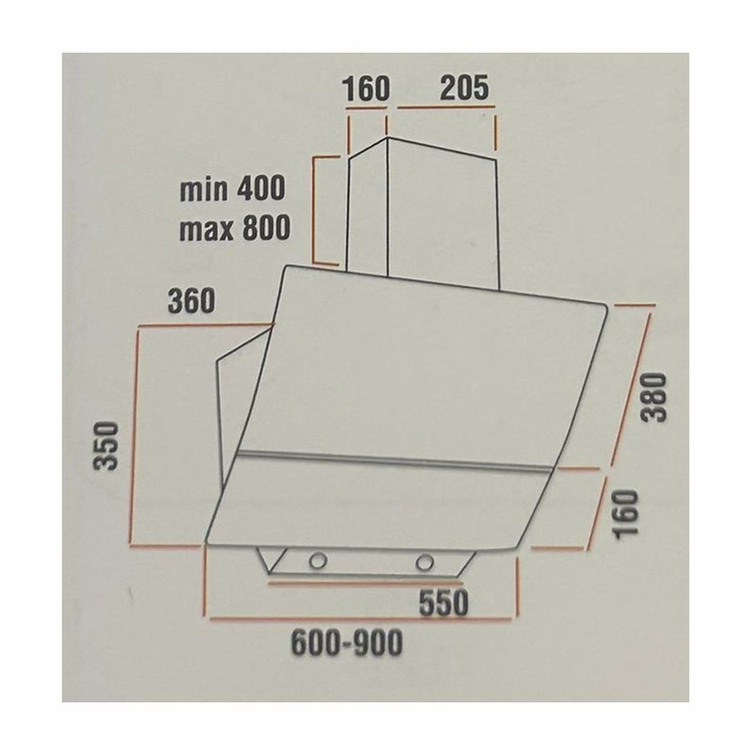 Coolwest MOD 3000 Black 60 cm Siyah Cam Duvar Tipi Ankastre Davlumbaz - Görsel 2