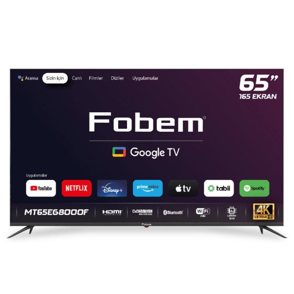 FOBEM MT65EG8000QF 65" UYDU ALICILI 4K QLED GOOGLE TV