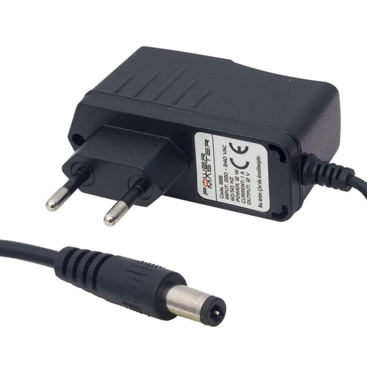 1500x1500_thumb_st01157 12 VOLT - 1 AMPER PRİZ TİPİ PLASTİK ADAPTÖR 5.5*2.5 UÇ POWERMASTER PM-8118 - Görsel 1