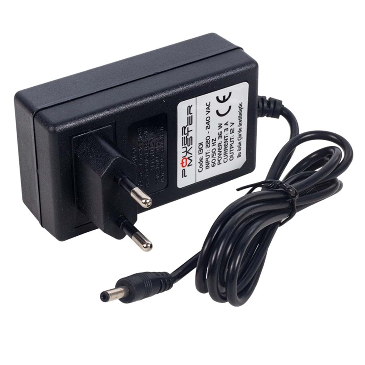 12 VOLT - 3 AMPER VERA YAZAR KASA POS PLASTİK KASA ADAPTÖR 3.5*1.35 UÇ - Görsel 1
