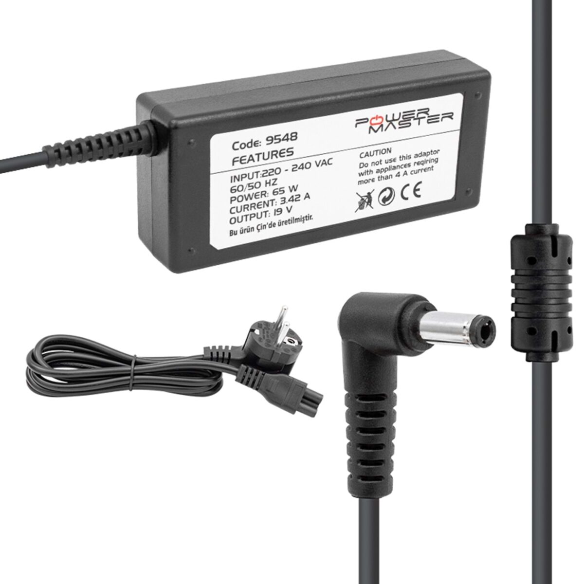 POWERMASTER NOTEBOOK ADAPTÖR STANDART 19.5V/3.42A 5.5*2.5 UÇ - Görsel 1