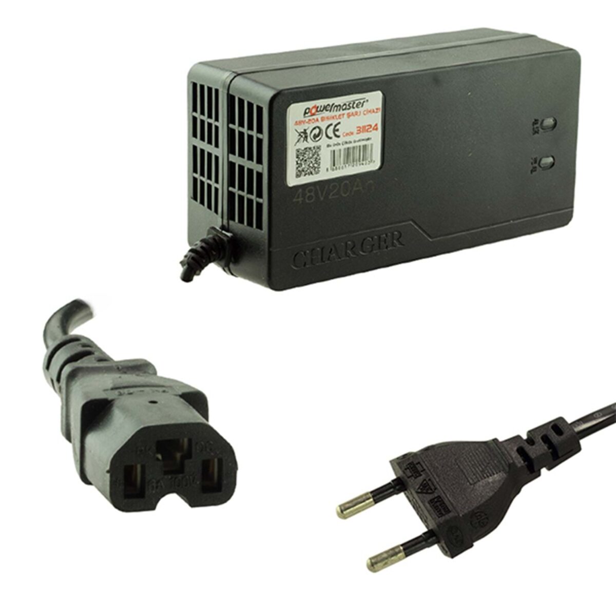 POWERMASTER PM-31124 48 VOLT - 20 AMPER ELEKTRİKLİ BİSİKLET ŞARJ CİHAZI - Görsel 1