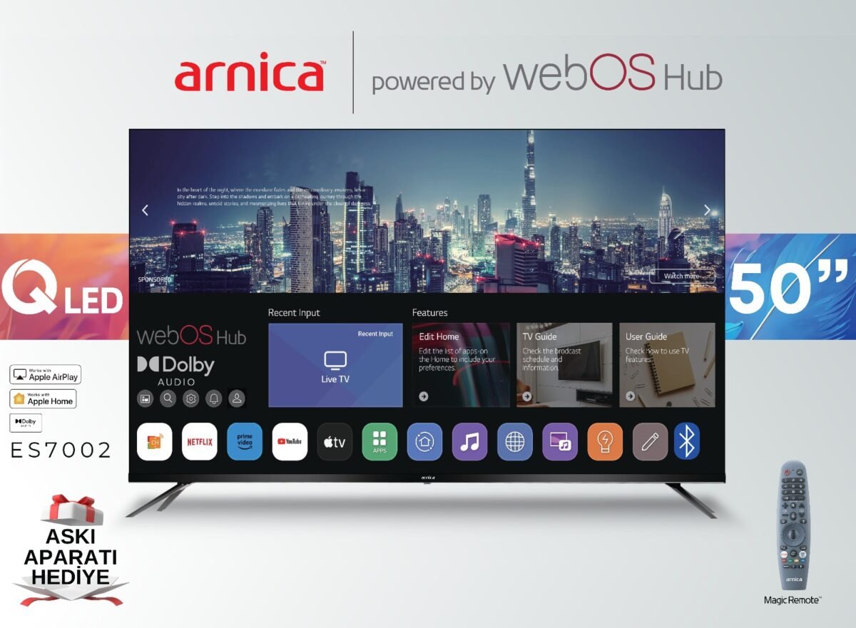 ARNICA ES7002 50'' QLED WEBOS TV - Görsel 1