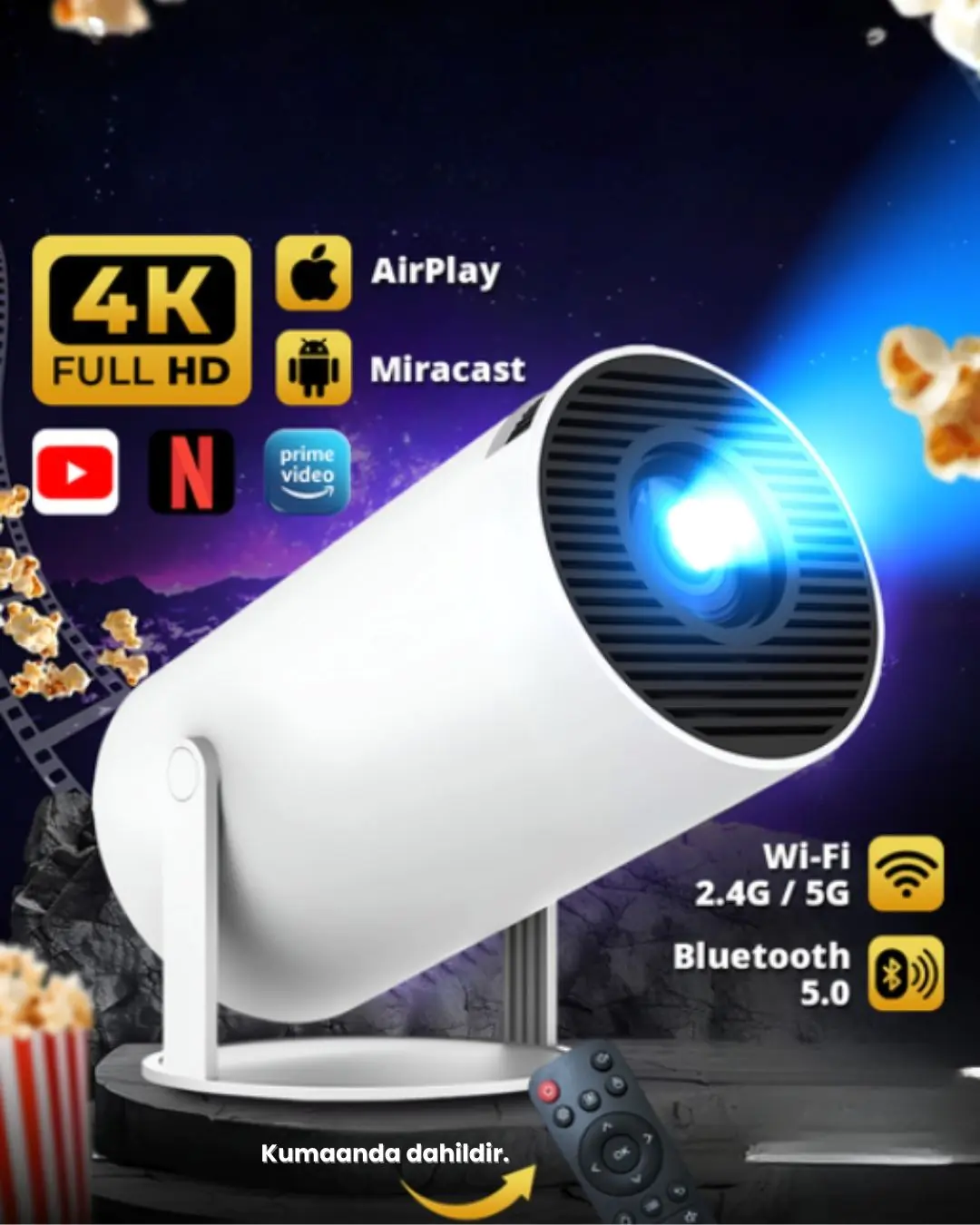 PR90-Ak-ll-Projekt-r-1- Andowl PR90 Akıllı Android Projektör - Görsel 1