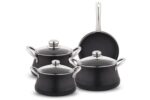 Schafer Ottawa Yanmaz Yapışmaz Tencere Seti 7 Parça-Siyah - Görsel 2