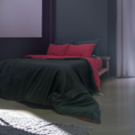 Koyu Minimal Çift Kişilik Nevresim Takımı - Kırmızı/Siyah