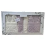 JULIE ASYA KADIFE AILE BORNOZ SETI CIFTLI