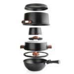 MATRIX DÖKÜM TENCERE SETİ / 8 PARÇA‑SİYAH