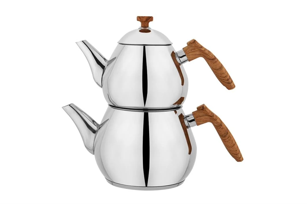 schafer-tea-chef-kucuk-boy-caydanlik-t-da5-f6 TEA CHEF KÜÇÜK BOY ÇELİK ÇAYDANLIK TAKIMI / 4 PARÇA / KAHVE - Görsel 1