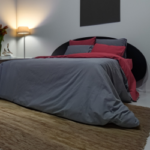 Koyu Minimal Çift Kişilik Nevresim Takımı - Kırmızı/Gri