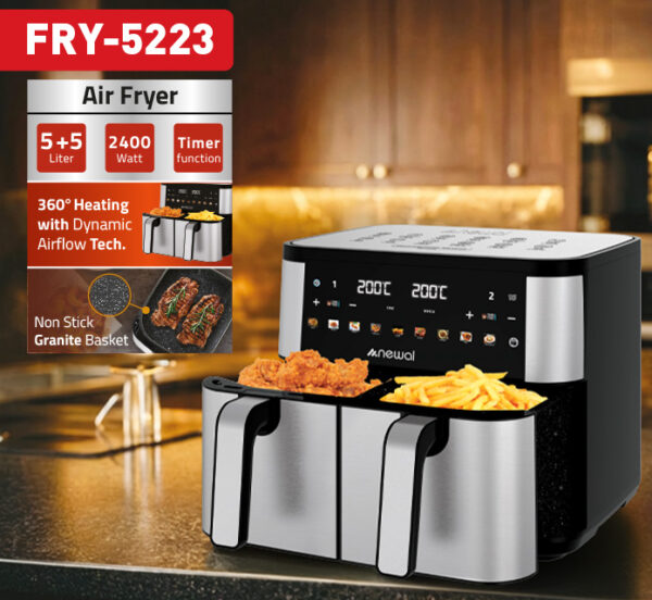 Newal FRY5223 Dokunmatik Double Airfryer 10L