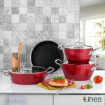 Lines Granit 7 Parça Ezme Ayseren Set Metal Kulp