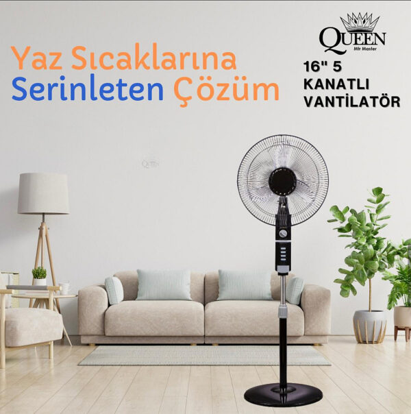 QUEEN 16" 5 Kanatlı Vantilatör