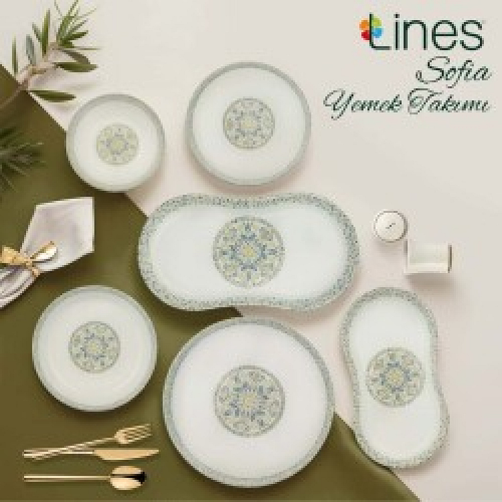 enhanced_1785744592392_95149 Lines 28 Parça Porselen Yemek Takımı - Görsel 1