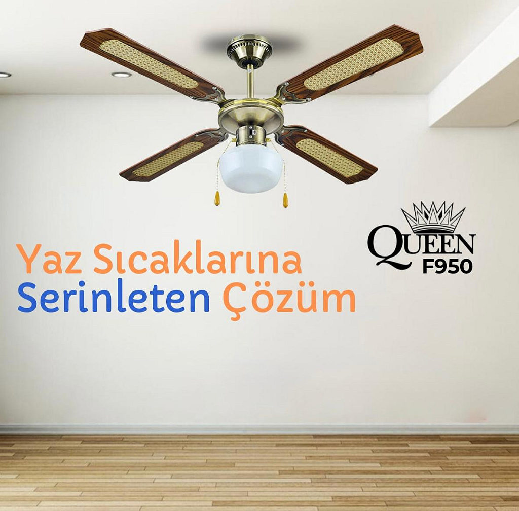 enhanced_1787220557793_cf145 42" Queen F950 Tavan Vantilatörü - Görsel 1
