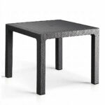 HENIVER 90X90 CAMSIZ MASA KAHVE-GRI