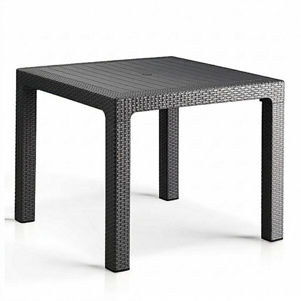 HENIVER 90X90 CAMSIZ MASA KAHVE-GRI