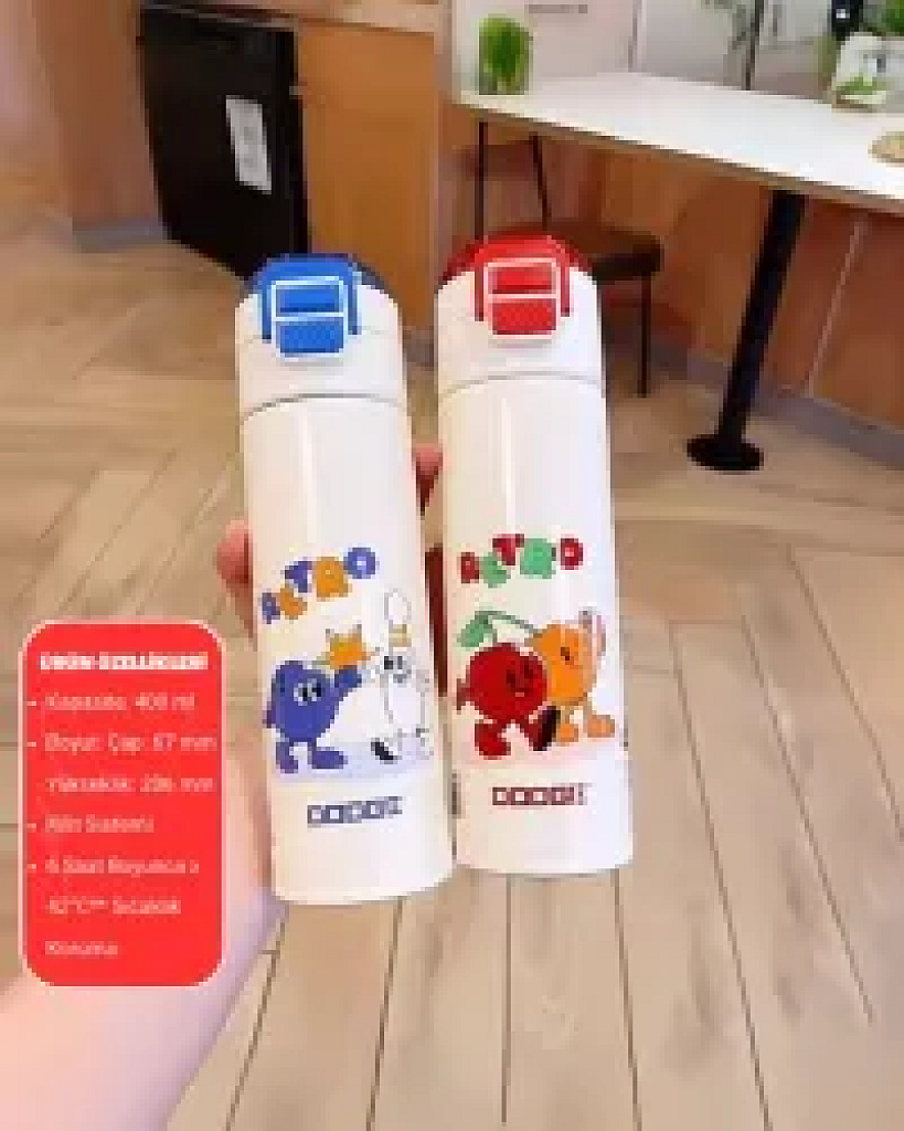 enhanced_1787228956895_7ecd6 Çocuklar İçin Renkli Baskılı Termos - Görsel 1